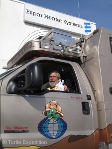 Espar's mascot Bertrand will be traveling with us.