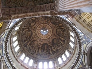 Looking straight up into the multi-leveled dome of St. Paul's Cathedral can make you dizzy.