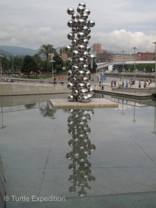 This tower of stainless steel balls seemed to defy gravity, the result of a carefully planned mathematical design.