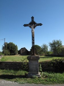 Crosses like this one can be found in many villages throughout France.