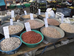 Virtually everything including beans, rice, bread, olives, eggs, and cheese—everything is sold by the kilo or gram.