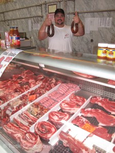 This friendly butcher Francisco was a character. He even gave us a special chorizo sausage. We gave him a K&N Filters hat.