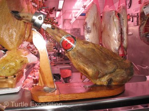 We splurged on some of the Spanish air-dried ham. We are looking forward to visiting southern Spain where the famous “Patos Negros” variety comes from. 