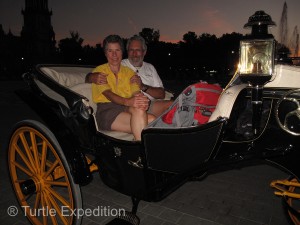 A romantic carriage ride in the park. Is that a way to start a birthday celebration?