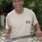 Being a 4X4 enthusiast, Soares got a big smile when he saw my Madagascar Camel Trophy “You Made It” machete.