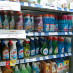 Common cleaning products with Chinese and Russian names. See Mr. Clean at lower right: “Mr. Proper”.