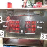 The imported European pumps measured fuel in liters and cost-per-liter in Euros. The actual price was converted to Kyrgyz Soms.