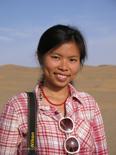 Our wonderful guide, Green, was happy to have crossed the infamous Taklamakan Desert. She had never been here before.