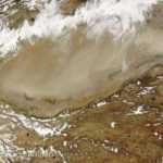 Satellite view of the Taklamakan Desert