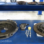 The South Bend clutch assembly and throw out bearing are ready to be installed.