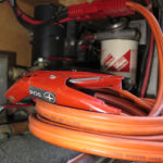 A Warn quick disconnect plug allows us to use the camper batteries for jumper cables for ourselves or another vehicle.
